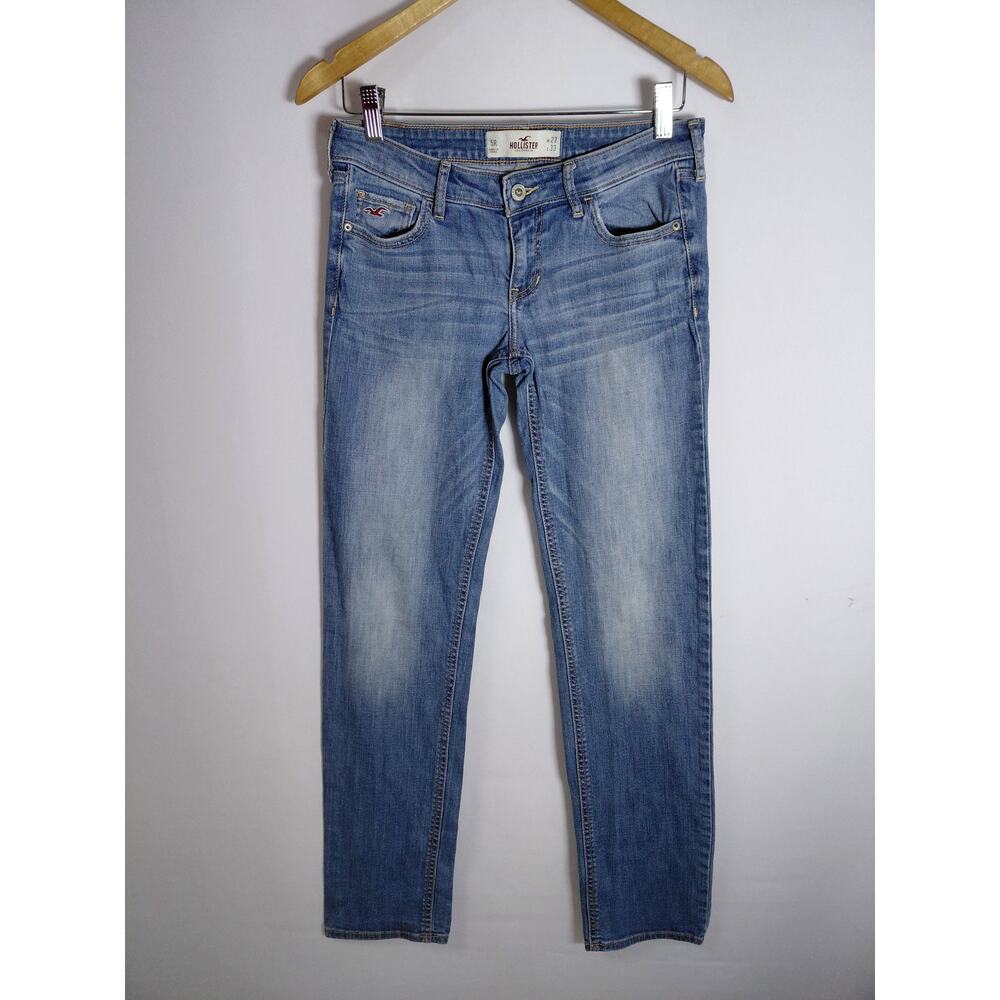 HOLLISTER CALIFORNIA Blue Jeans Women Solid Denim Size 5R W27/L33